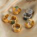 C&H Customized Design Stainless Steel Zircon Ring Colored Crystal CZ Multi Layer Ring