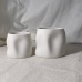 C&H New Design Homeware Empty Vase Cement Candle Holder Ceramic Pot De Bougie Jar White Irregular Candle Container
