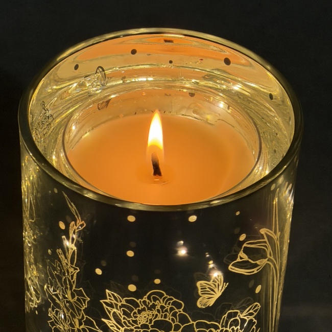 CHHC Rose Gold Crystal Stone Soy Wax Fruity Aromatherapy Art Candle Jar for Thanksgiving