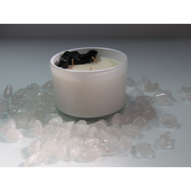 C&H Customized Logo White Candle Jar Crystal Stone Soy Wax Scented Candle Home Deco