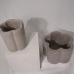 C&H Original Flower Shape Cement Ceramic Pot Candle Holder Home Deco Cement Candle Jar for Gift