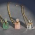 C&H Tarnish Free Natural Stone Perfume Heart Pendant Necklace Pink Crystal Bottle Shape Necklace