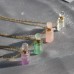 C&H Tarnish Free Natural Stone Perfume Heart Pendant Necklace Pink Crystal Bottle Shape Necklace