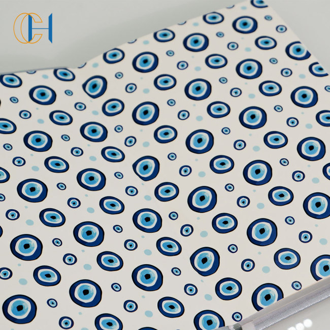 C&H Logo Customized Crystal-Inlaid Embroidered Journal Mystical Eye Celestial Pattern Journal