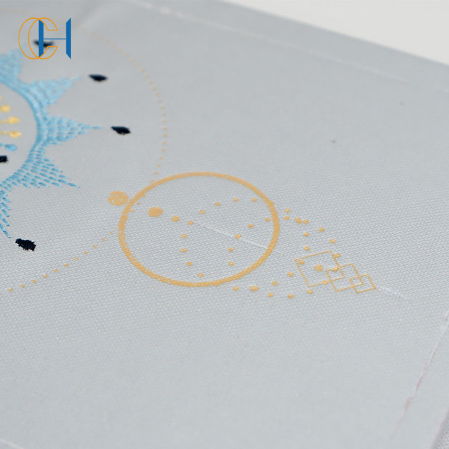 C&H Logo Customized Crystal-Inlaid Embroidered Journal Mystical Eye Celestial Pattern Journal