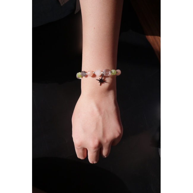 C&H Handmade Amethyst Stone Beaded Bracelet Rope String Natural Stone Crystal Beads Bracelet for Men Women