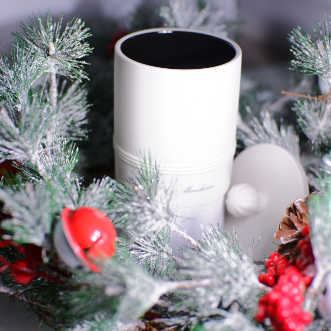 CHHC White Round Ceramic Candle Jar With Lid Logo Customized Ceramic Candle Container for Home Deco