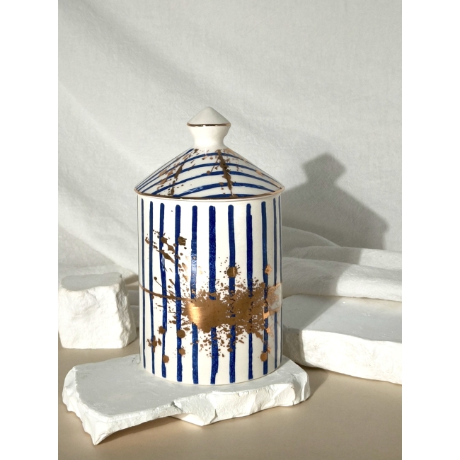 C&H Court Style Empty Ceramic Candle Vessel Candle Jar Customized Painting Empty Ceramic Candle Jar With Lid