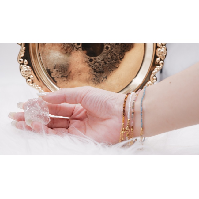 C&H Colored Crystal DIY Pyramid Style Round Shape Bracelet with Elastic String