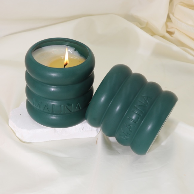 C&H New Design Luxury Custom Color Engraved Logo Natural Essential Oil Ceramic Scented Candles