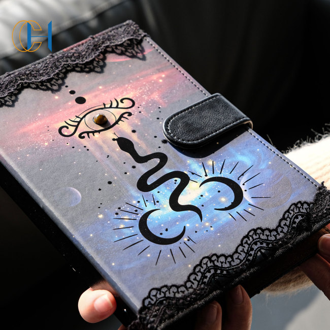 C&H Mystic Thermochromic Leather Journal | High-End Custom Cover with Crystal Inlay Esoteric Healing Writing Companion Notebook