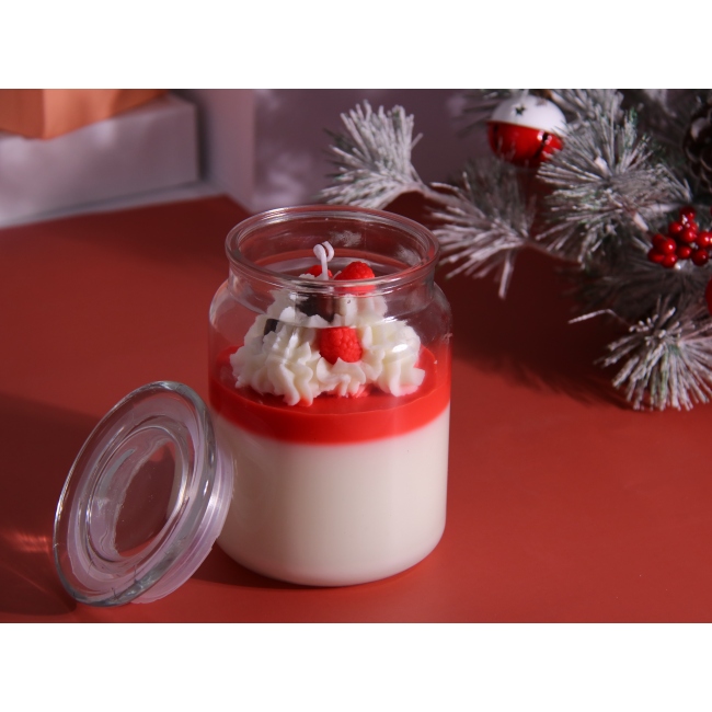 C&H Customized Glass Creamsicle Berry Scented Candle Festive Christmas All Holiday Aromatherapy Candle