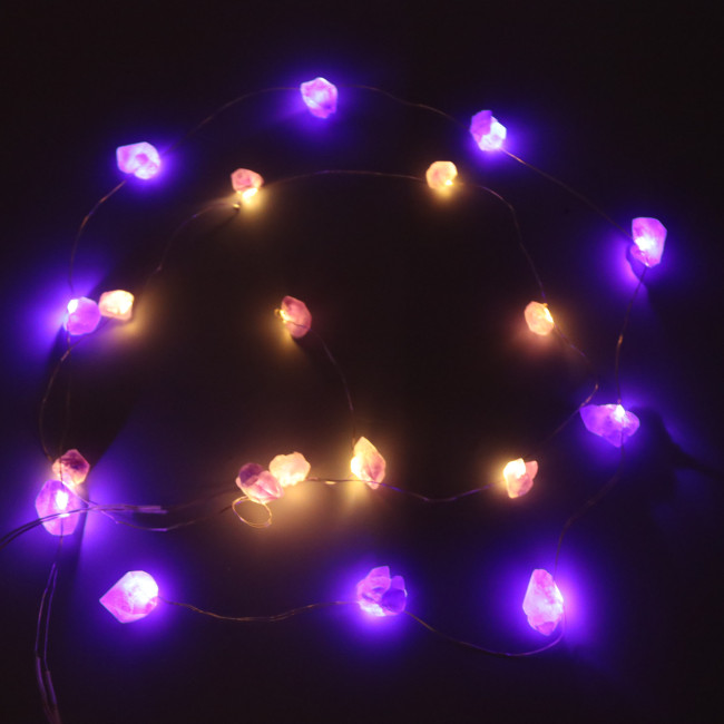 C&H Crystal Light String Amethyst Luxury Christmas Decorative Lights Party Photo Prop LED Lights