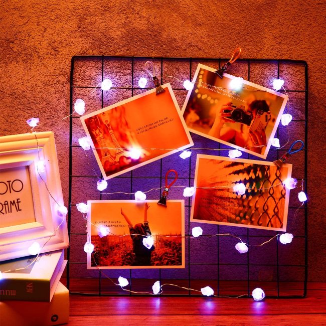 C&H Crystal Light String Amethyst Luxury Christmas Decorative Lights Party Photo Prop LED Lights