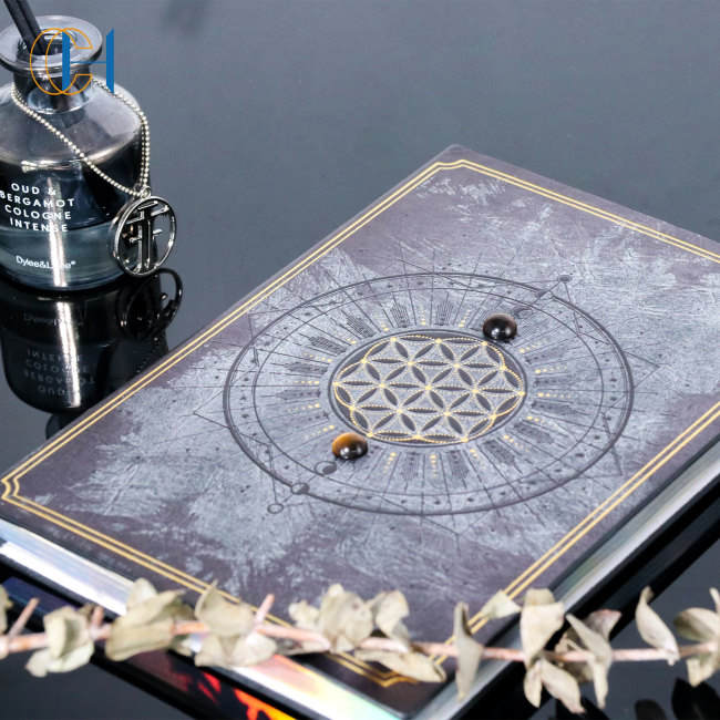 C&H Luxury Customized A4 A5 Pu Leather Crystal Notebook Customs Pages Mental Health Journal Notebook for Gift