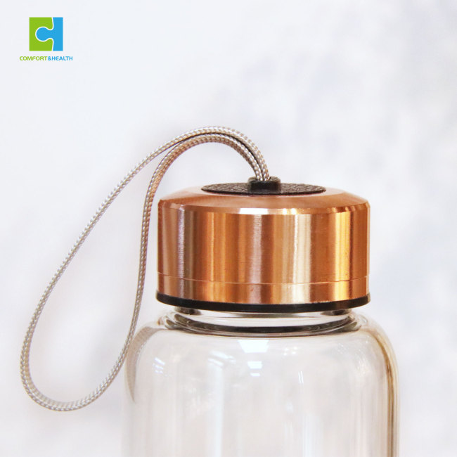 C&H Custom logo Energy Healing Crystal Gemstone Water Bottle Quartz Infused Stainless Steel Glass Drink Bottle