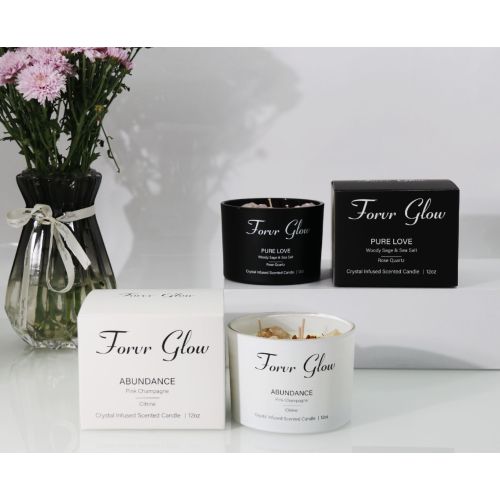 2025 Wholesale Scents Fragrance Manifestation Gift Pack Christmas Aromatherapy Healing Crystals Natural Scented Soy Wax Candles