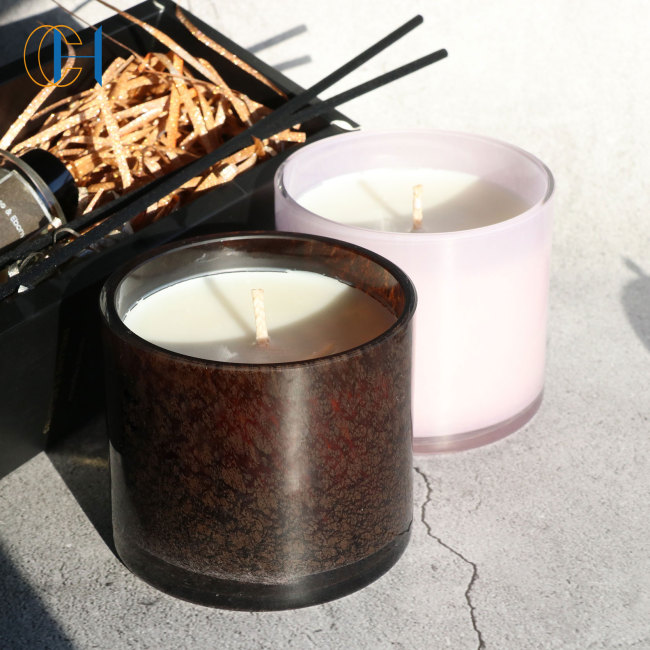 C&H Luxury Soy Wax Glass Cup Container Custom Label Glass Candle Jar for Candle Making Wedding Decoration