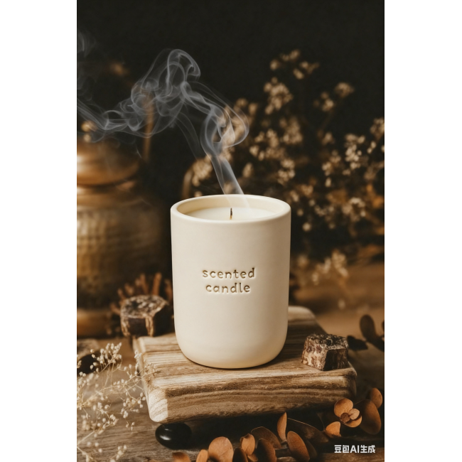 C&H Custom Logo Solid Color Ceramic Aromatherapy Candle Jar Eco-Friendly Smokeless Scented Candle Container for Home Decor