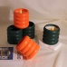 C&H Wholesale Luxury Orange Dark Green Custom Color&Logo Natural Essential Oil OEM Ceramic Scented Candles