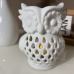C&H Custom Design White Owl Shaped Ceramic Aromatherapy Candle Holder for Home Living Room Decor