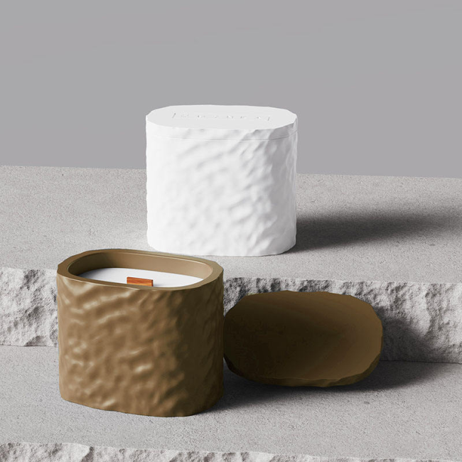 C&H Home Deco Wholesale Scented Soy Wax Candles Jar Customized Private Label Cement Carving Jar Gift Holidays Bars