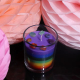 C&H Unique Design Seven Chakras Soy Wax Candle Rainbow Colored Clearly Glass Candle for Home Deco