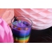 C&H Unique Design Seven Chakras Soy Wax Candle Rainbow Colored Clearly Glass Candle for Home Deco
