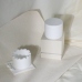 C&H Round Empty Cement Holder With Lid 100g Small Custom Size Embossed Logo White Candle Jars