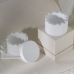 C&H Round Empty Cement Holder With Lid 100g Small Custom Size Embossed Logo White Candle Jars