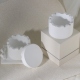 C&H Round Empty Cement Holder With Lid 100g Small Custom Size Embossed Logo White Candle Jars
