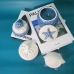 C&H Sea Style Blue Shell Ceramic Candle Jar Set Elegant Diy Logo Soy Wax Candle Set Gift Home Deco
