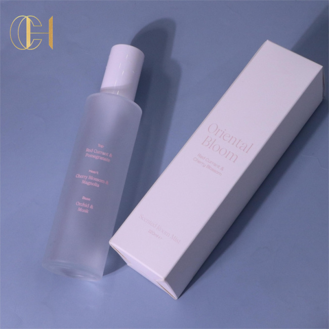 C&H Wholesale Customized Fragrance White Frosted Glass Mist air Freshener Home Linen Spray Elegant