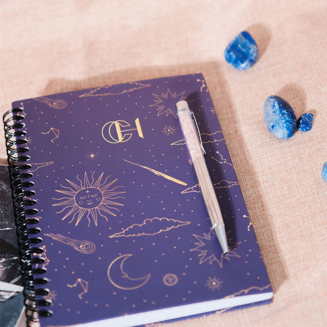C&H Customized Logo Hardcover Spiral Notebook Simple Cover Design Custom A5 Notebook for Students