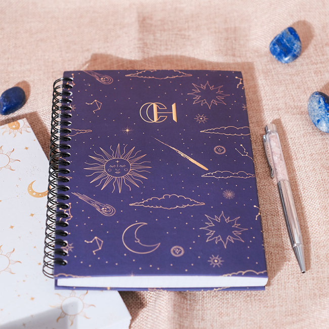 C&H Customized Logo Hardcover Spiral Notebook Simple Cover Design Custom A5 Notebook for Students