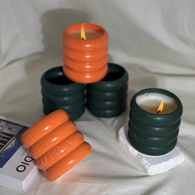 C&H Holiday Home Decoration All Saints' Day Orange Custom Ceramic Scented Candles 400g 500g