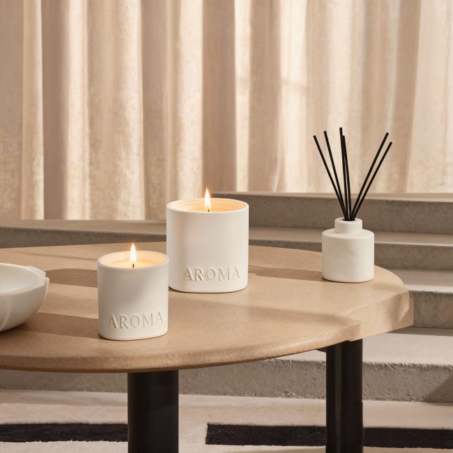 C&H Luxury Home Fragrance Ceramic Candle Vessel With Lid Ceramic Reed Diffuser Vessel Customized Set for Home Deco
