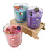 C&H Crystal Soy Wax Round Air Freshening Scented Candle Long Lasting Fresh Air with Wooden Wick Essential Oil Candle Jar