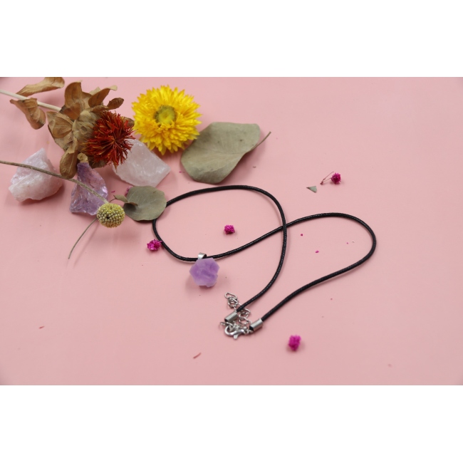 C&H Customized Sterling Silver Chain Natural Stone Beaded Necklace Multi Color Round Crystal Beaded Pendant Necklace