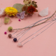 C&H Customized Sterling Silver Chain Natural Stone Beaded Necklace Multi Color Round Crystal Beaded Pendant Necklace