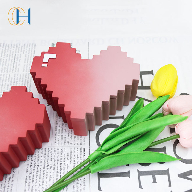 C&H Pink Heart Shape Candles Home Fragrance Cement Pink Heart Branded Candle Holder for Home Deco