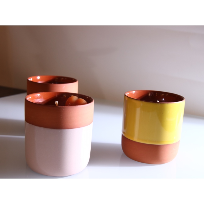 C&H Wholesale Terracotta Soy Wax Candle Holder Scented Wax Jar Crystal Porcelain Candle Container Ceramic Candle Cup