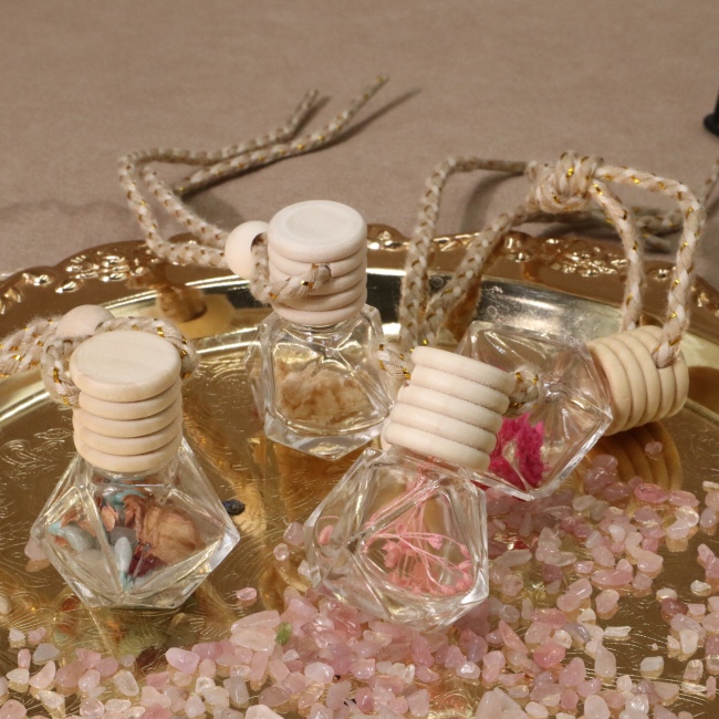 C&H Delicate Design Car Perfume Bottle 10ml Car Perfume Diffuser Bottle Car Perfume Bottle with Clips