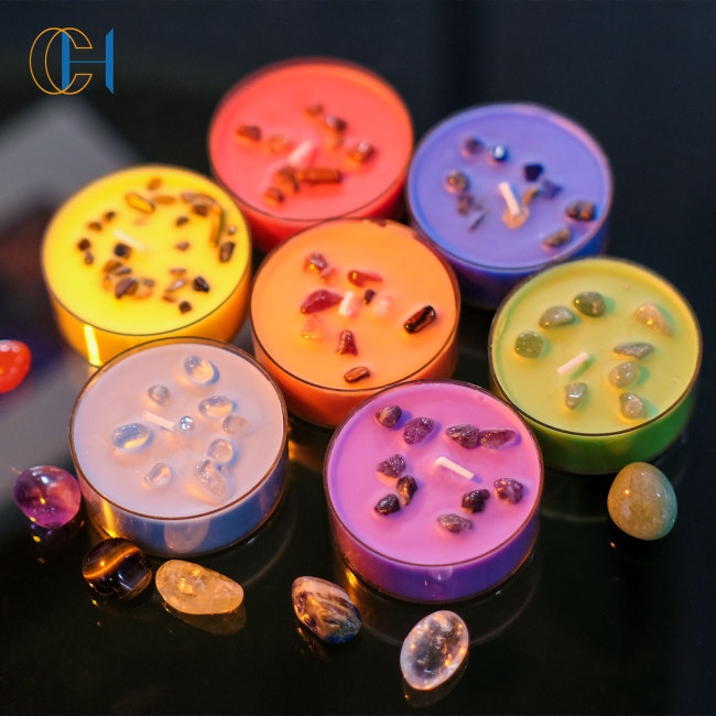 CHHC Seven Chakras Aromatherapy Candle Collection Colorful Healing Candles for Yoga Reiki and Spiritual Wellness
