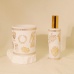C&H Luxury White Glass Diffuser Set Gold Roman Pattern White Glass Scented Candle Home Scenting