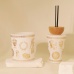 C&H Luxury White Glass Diffuser Set Gold Roman Pattern White Glass Scented Candle Home Scenting