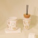 C&H Luxury White Glass Diffuser Set Gold Roman Pattern White Glass Scented Candle Home Scenting