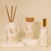 C&H Luxury White Glass Diffuser Set Gold Roman Pattern White Glass Scented Candle Home Scenting