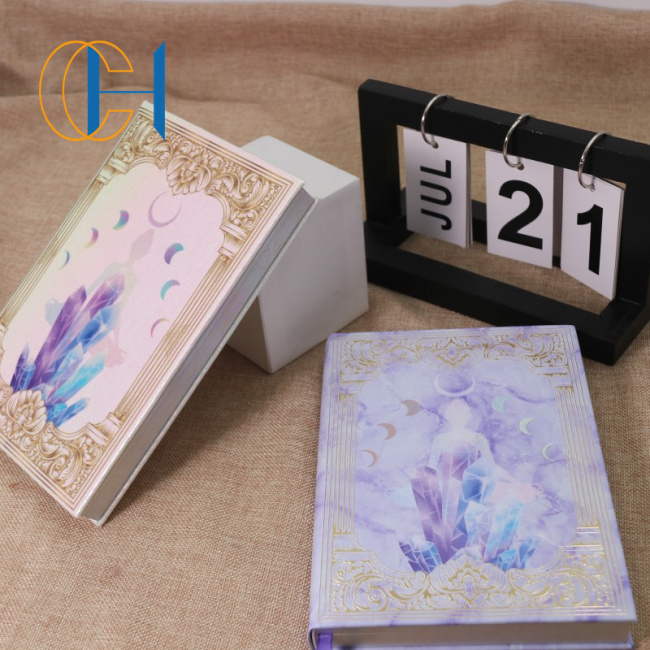 C&H Customizable Luxury Leather Cover Notebook Original Design Crystal Yoga Lover Custom Diary with Personalizable Inner Page