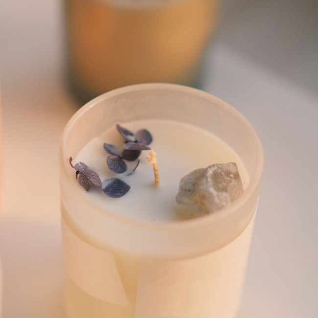 C&H Customized Crystal Soy Wax Candle Ciy Logo Scent Candle Round Glasses Crystal Candle Home Deco